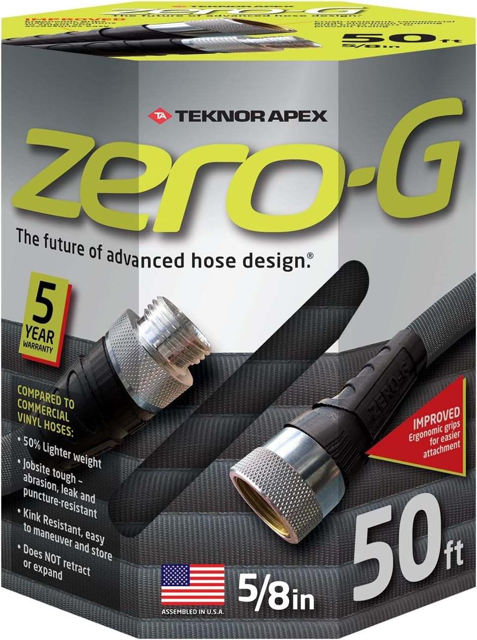 image:image58 x 50ft zeroG Lightweight Garden Hose Kink Free Garden Hose Teknor Apex Water HosezeroG