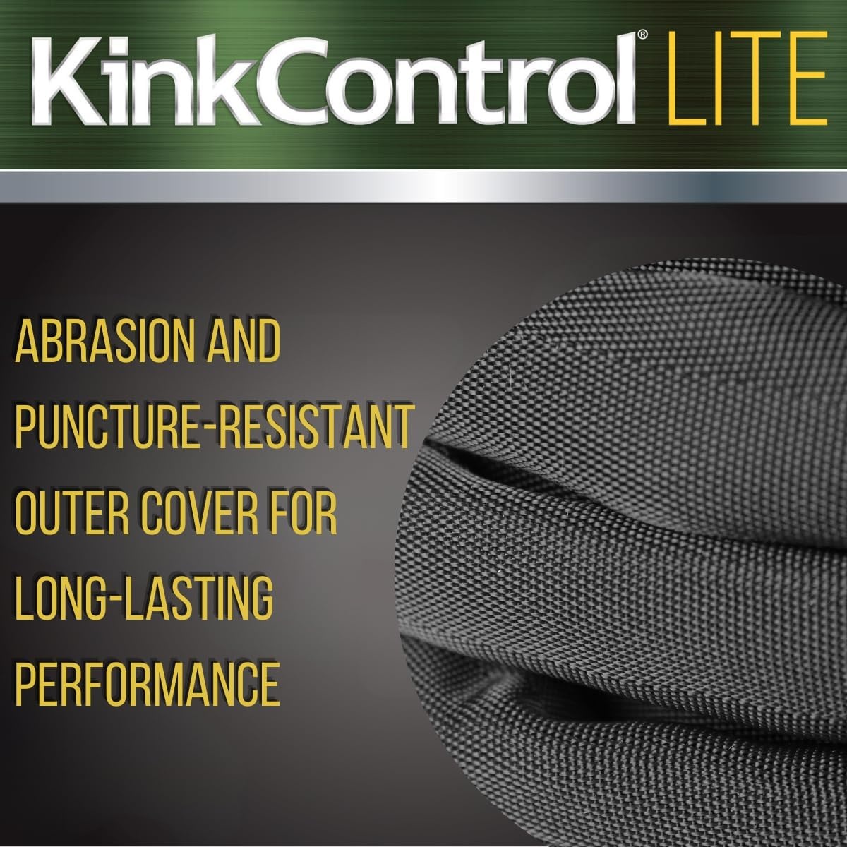 image:imageKink Control Flex Advanced Hybrid Hose 50 Ft Outdoor Hose 40 Lighter Ultra Flexible Easy to Maneuver Neverkink Technology Durable ConstructionFabric Jacket