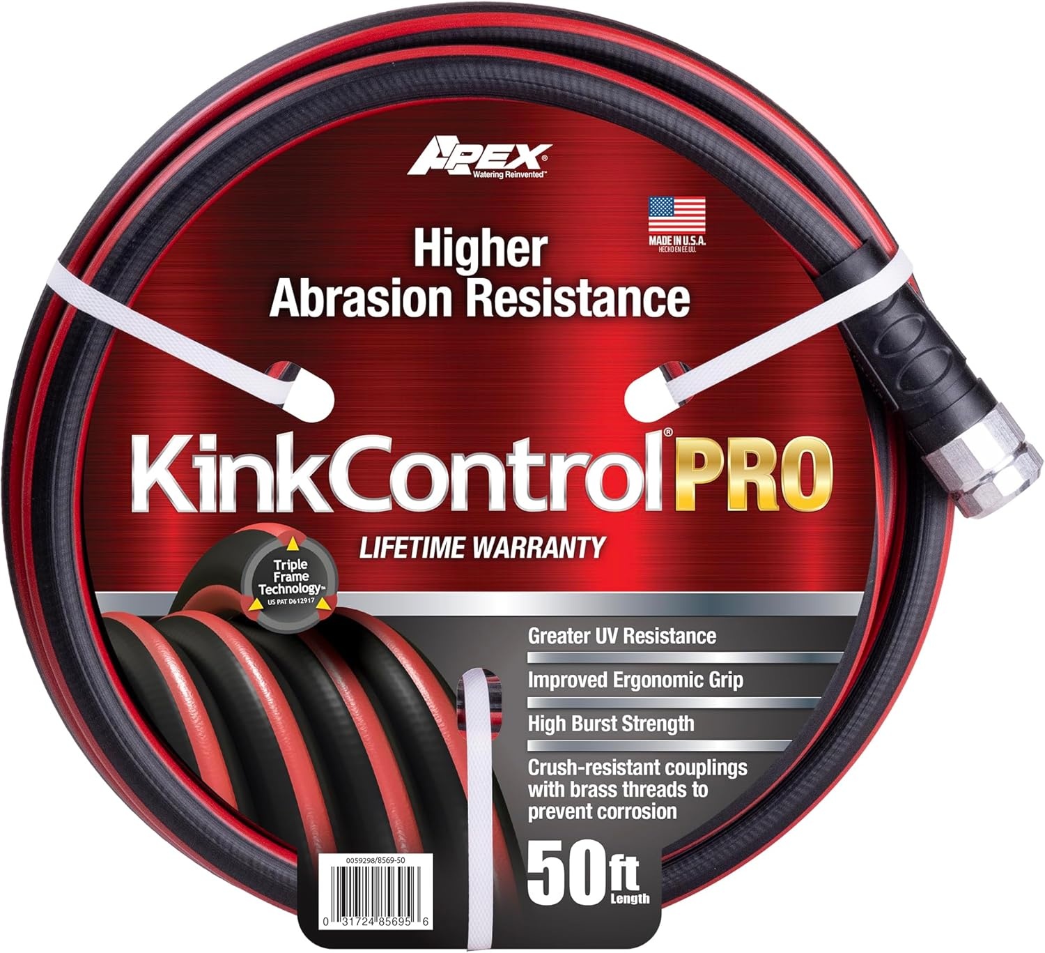 image:imageKink Control Pro Garden Hose Water Hosewith Superior UV Resistance Ergonomic Grip High Burst Strength Triple Frame Technology for Kink Resistance 25 FtPro