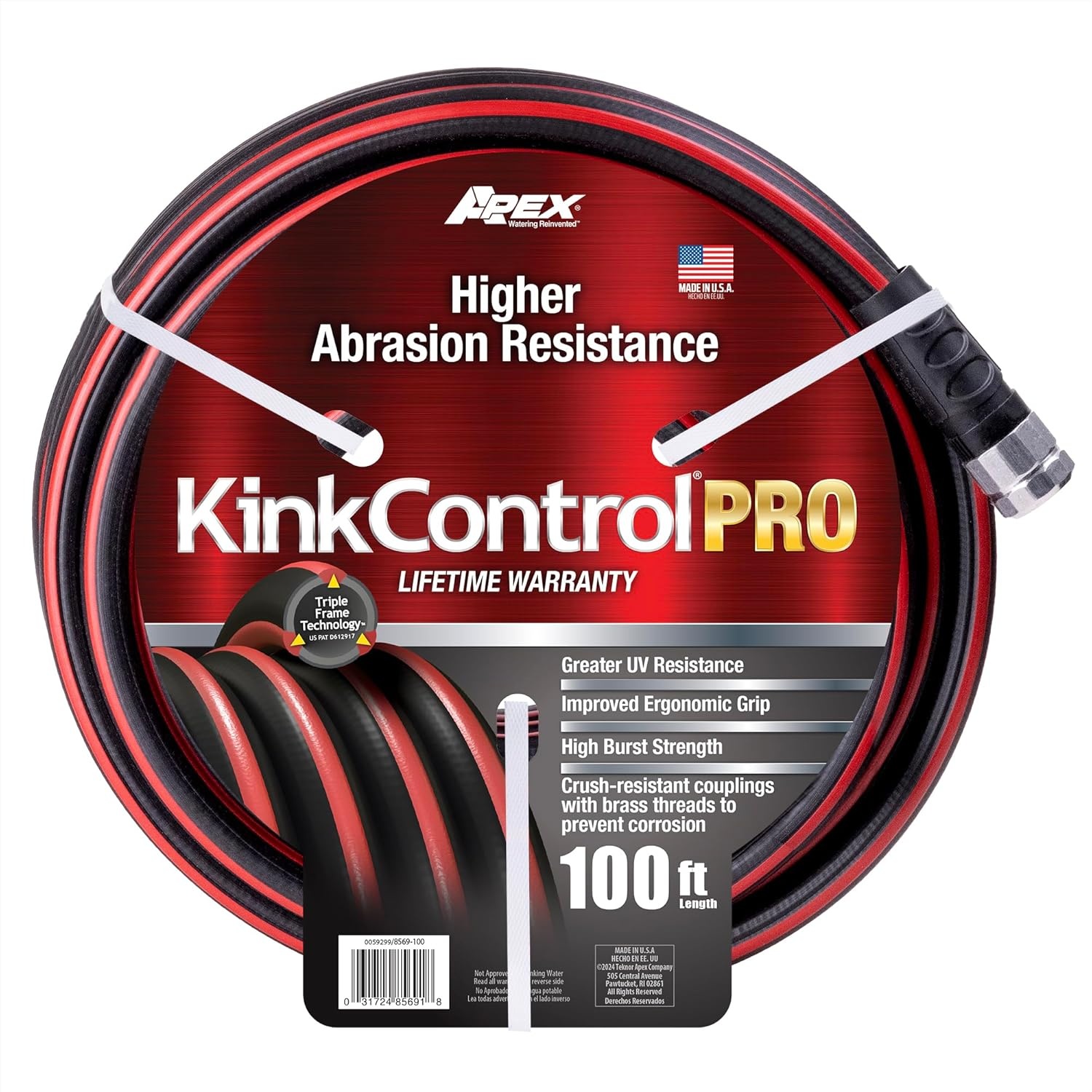 image:imageKink Control Pro Garden Hose Water Hosewith Superior UV Resistance Ergonomic Grip High Burst Strength Triple Frame Technology for Kink Resistance 25 FtPro