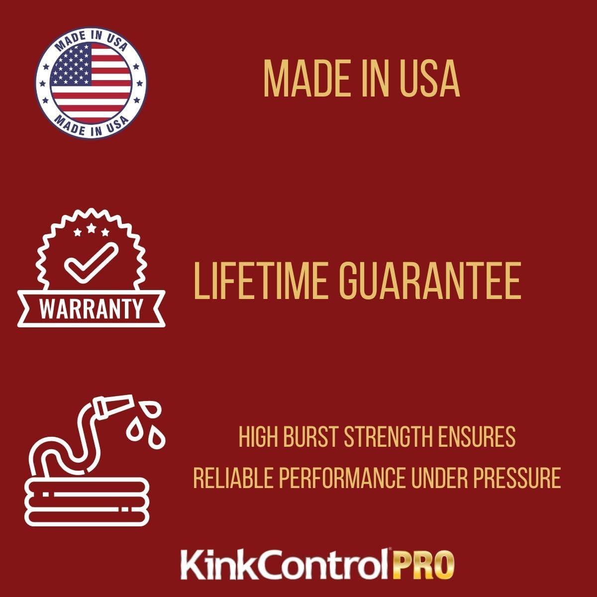 image:imageKink Control Pro Garden Hose Water Hosewith Superior UV Resistance Ergonomic Grip High Burst Strength Triple Frame Technology for Kink Resistance 25 FtPro