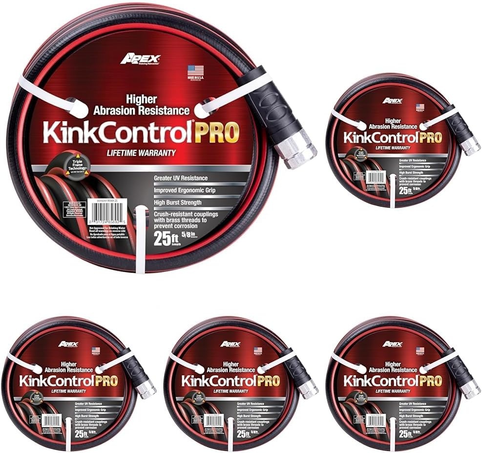 image:imageKink Control Pro Garden Hose Water Hosewith Superior UV Resistance Ergonomic Grip High Burst Strength Triple Frame Technology for Kink Resistance 25 FtPro