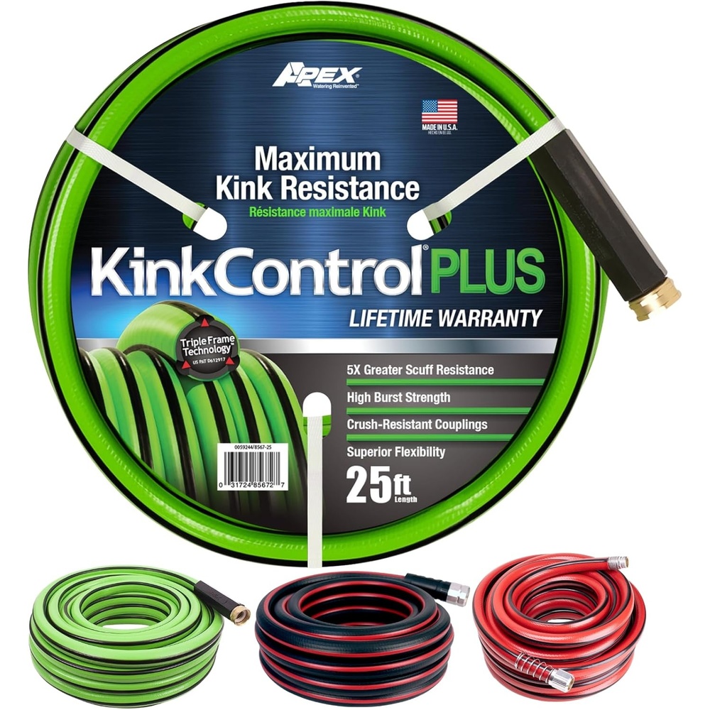 image:imageKink Control Pro Garden Hose Water Hosewith Superior UV Resistance Ergonomic Grip High Burst Strength Triple Frame Technology for Kink Resistance 25 FtPlus