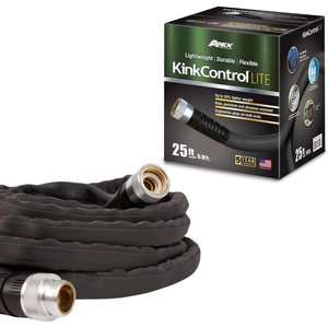 Kink Control Flex Advanced Hybrid Hose – 50 Ft Outdoor Hose, 40% Lighter, Ultra Flexible, Easy to Maneuver, Neverkink Technology, Durable Construction(Fabric Jacket)