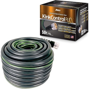 Kink Control Flex Advanced Hybrid Hose – 50 Ft Outdoor Hose, 40% Lighter, Ultra Flexible, Easy to Maneuver, Neverkink Technology, Durable Construction(Flex)